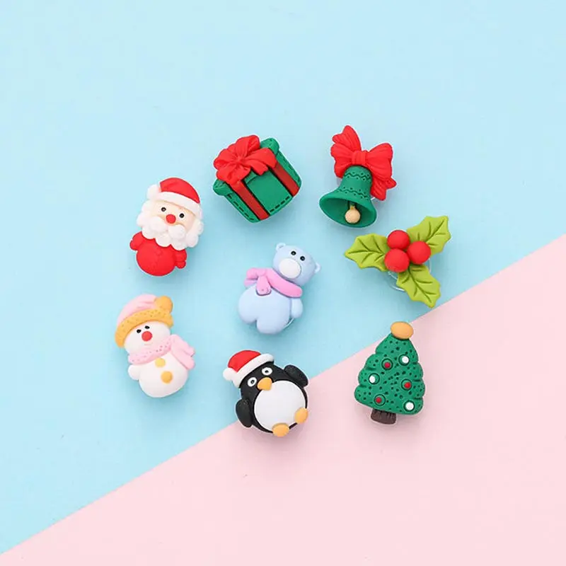 

Модные новые Рождественские Подвески для кроксов, сделай сам, милый мультяшный комплект, сабо, украшения для обуви, прекрасный Санта-Клаус, ...