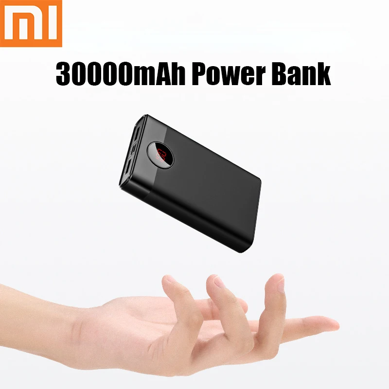 Xiaomi power Bank 30000 мАч цифровой дисплей аксессуары для телефонов Двусторонняя Быстрая Зарядка батарея банк аксессуары для телефонов Аккумулятор