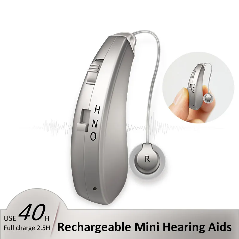 

Rechargeable Digital Hearing Aid BTE Severe Loss Sound Amplifier For Elderly Deafness Wireless Invisible Ear Care Aids Support