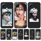 Monla Лиза Живопись чехол для телефона для OPPO Realme C25 C21 C17 C15 C12 C11 C3 C2 V13 V5 мягкий силиконовый черный принципиально Realme C21 C 21