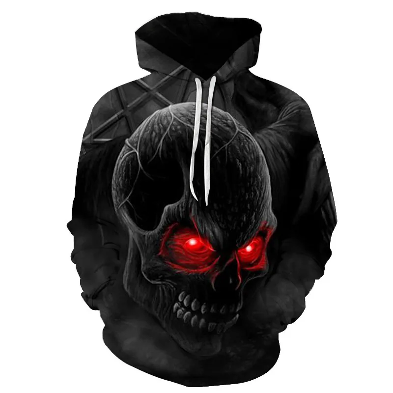 2019 готический череп голова хип хоп толстовка поддельные две части толстовки