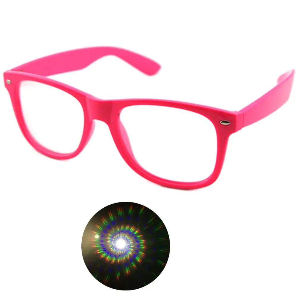 

1pc Premium Spiral Diffraction 3D Prism Raves Glasses Plastic For Fireworks Display Laser Shows,Rainbow Gratings Glasses Spirals