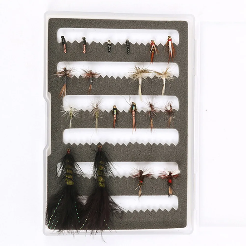 

19pcs Fly Fishing Assorted Flies Western Kit Hand Tied Trout Fishing Flies With Boxes 25/23/11/10/9/8mm Fish Fly Lure Hook Baits