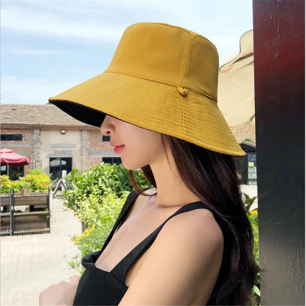 

New Fashion Wild Fisherman Hat Female Sunscreen Travel Hat Double Side Sunshade Outdoor Sunhat Sunscreen Hat