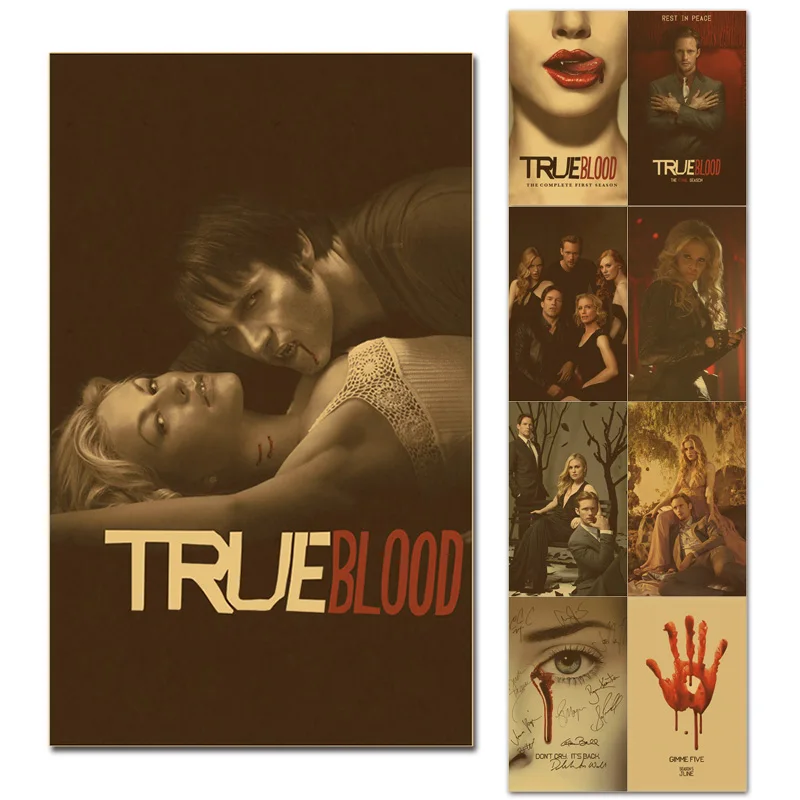 

TV Show TB Poster Sookie Eric Bill Jessica Sam Home Decor Paper Wall Posters The Southern Vampire Mysteries Bar Room Decoration