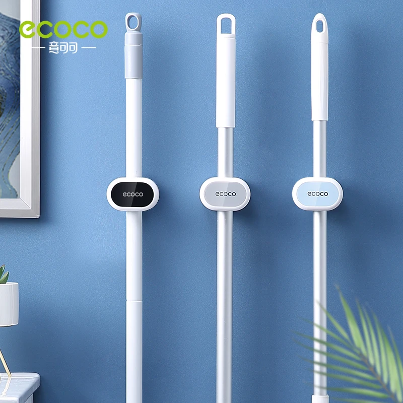 ECOCO Mop Broom Holder Wall Mounted Household Adhesive Storage Hanger Hook Racks Kitchen Bathroom Organizer | Дом и сад