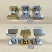 square shiny gold nickel brush chrome solid brass glass door knob back to back shower enclosure
