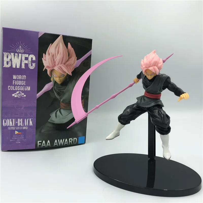 Dragon Ball Z черный Гоку Роза Супер Saiyan серп Бог войны Ver. ПВХ фигурка DBZ Gogeta розовые волосы модель игрушки 18 см