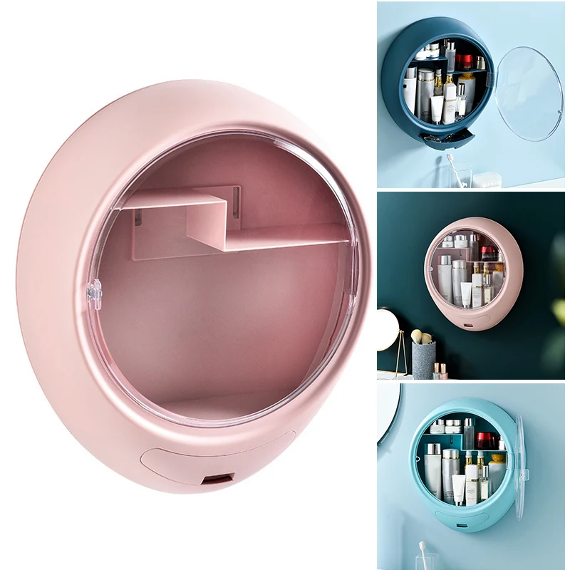 Wall      Mounted Cosmetic Storage Box Household Bedroom Bathroom Waterproof Makeup Storage Case LKS99