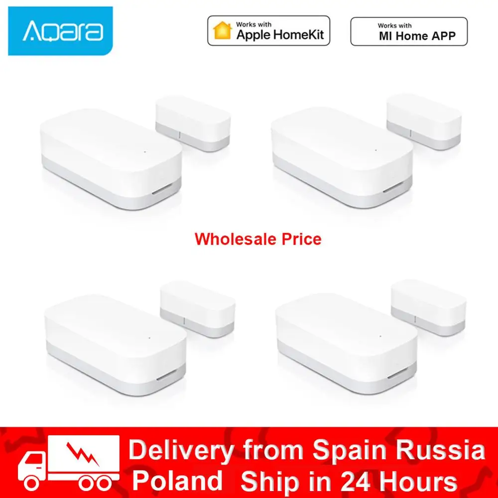 Датчик открытия окон и дверей Aqara Zigbee Беспроводной сенсор работает с приложением