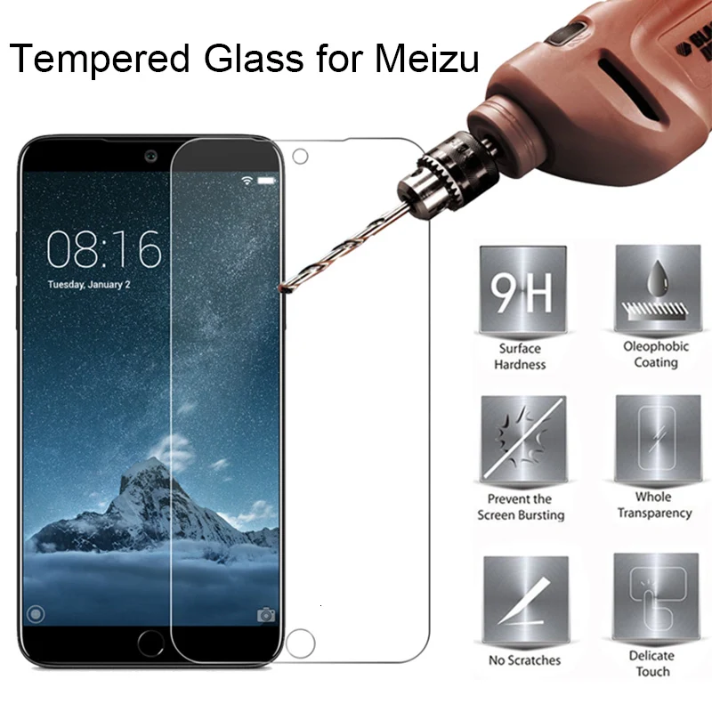 Закаленное стекло 9H HD для Meizu Note 8 9 s6 m15 v8 Защитное 16x15 16th plus 6t|Защитные стёкла и