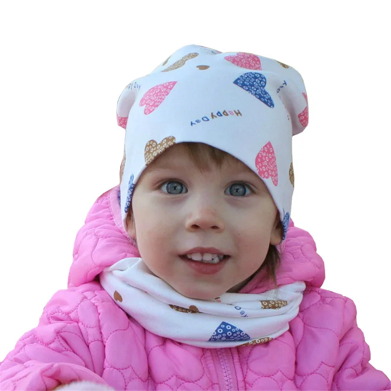 Шапка шарф для мальчиков и девочек хлопковая детская шапка Детские шапочки