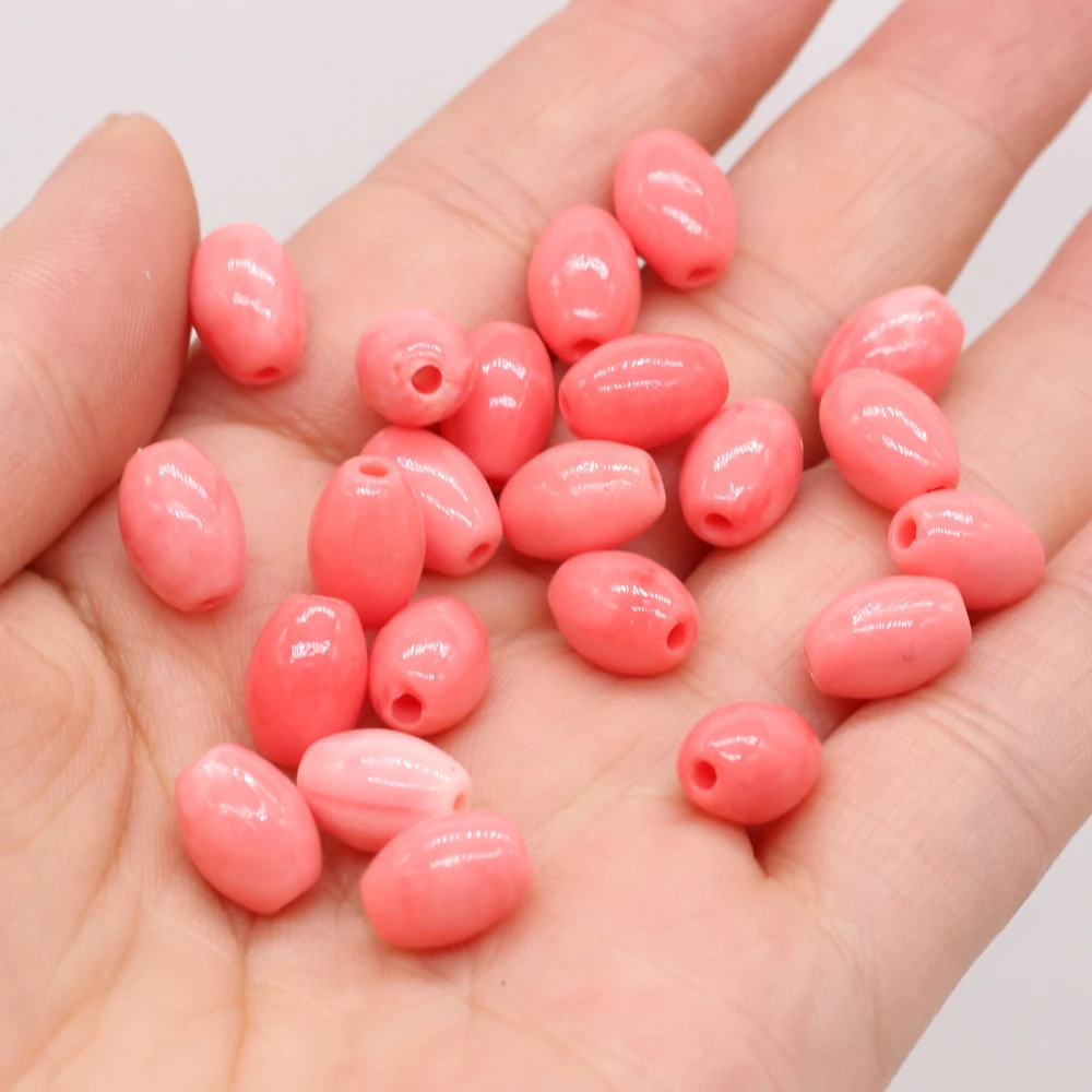 

Best-selling New Product Pink Cylindrical Coral Through-hole Beads Making DIY Exquisite Bracelet Necklace Size 7x10mm 10pcs/pack