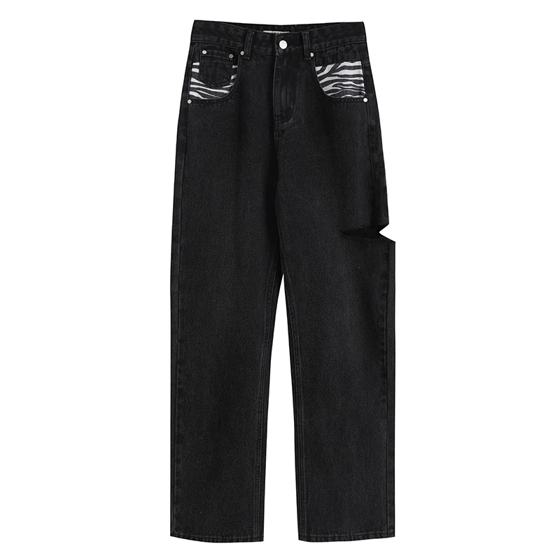 

Woman Jeans High Waist Clothes Wide Leg Denim Clothing Black Streetwear Vintage Quality 2021 Fashion Harajuku Straight Pants