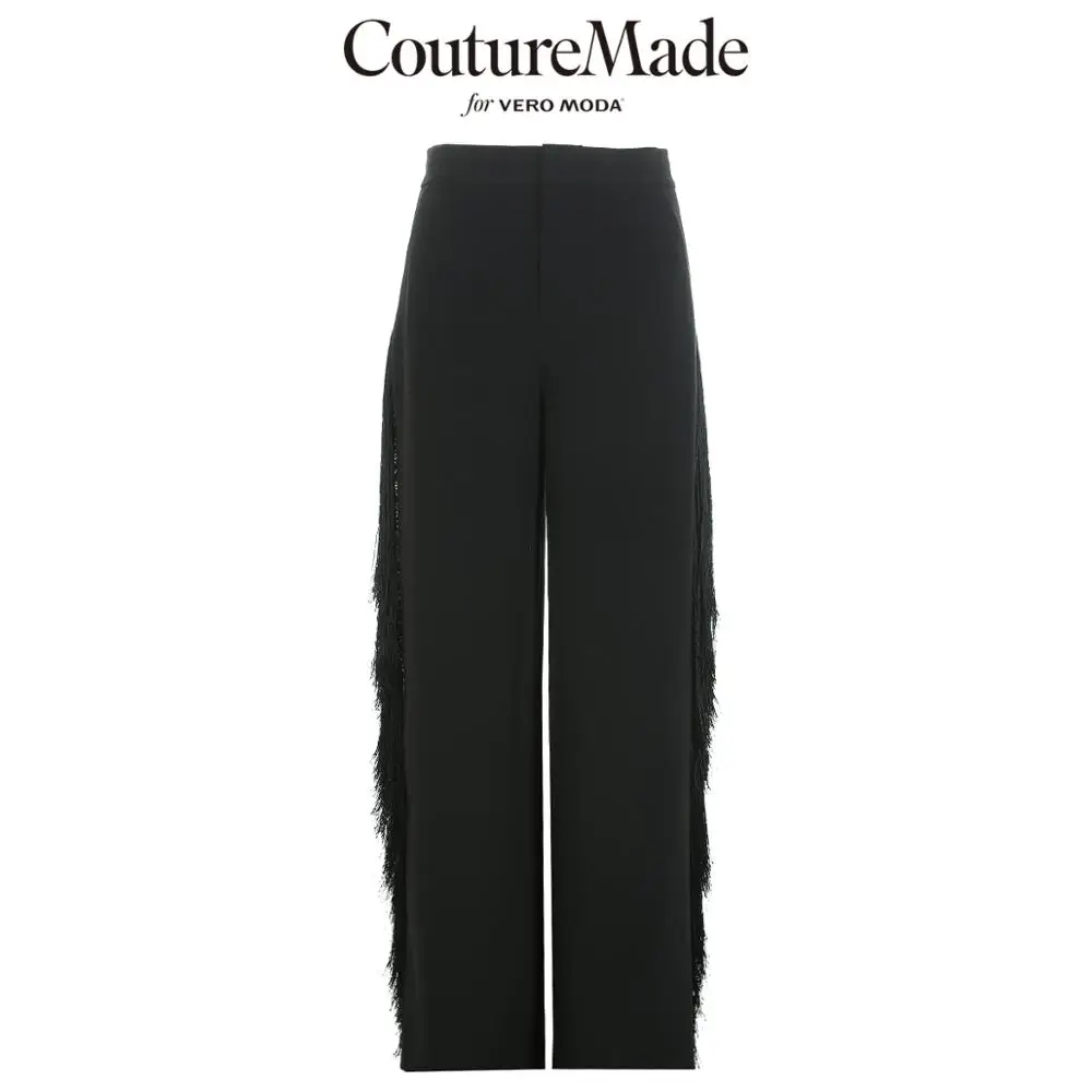 

Vero Moda Women's CoutureMade Fringed Trims Straight Fit Casual Pants | 318426501