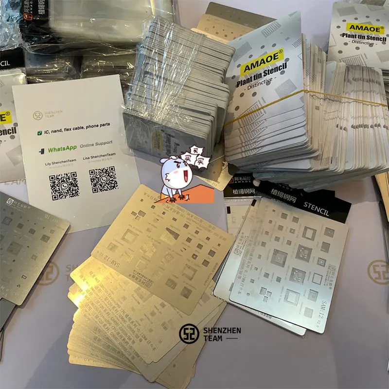 Amaoe Шаблон для iPad 6 Mini 4 A1566 A1567 A1538 A1550 CPU BGA Reballing Wifi Nand Power RAM Audio IC Chip Tin Planting Net on.