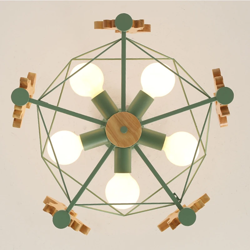 Животное люстра олень освещение Современные светодиодные люстры Деревянные