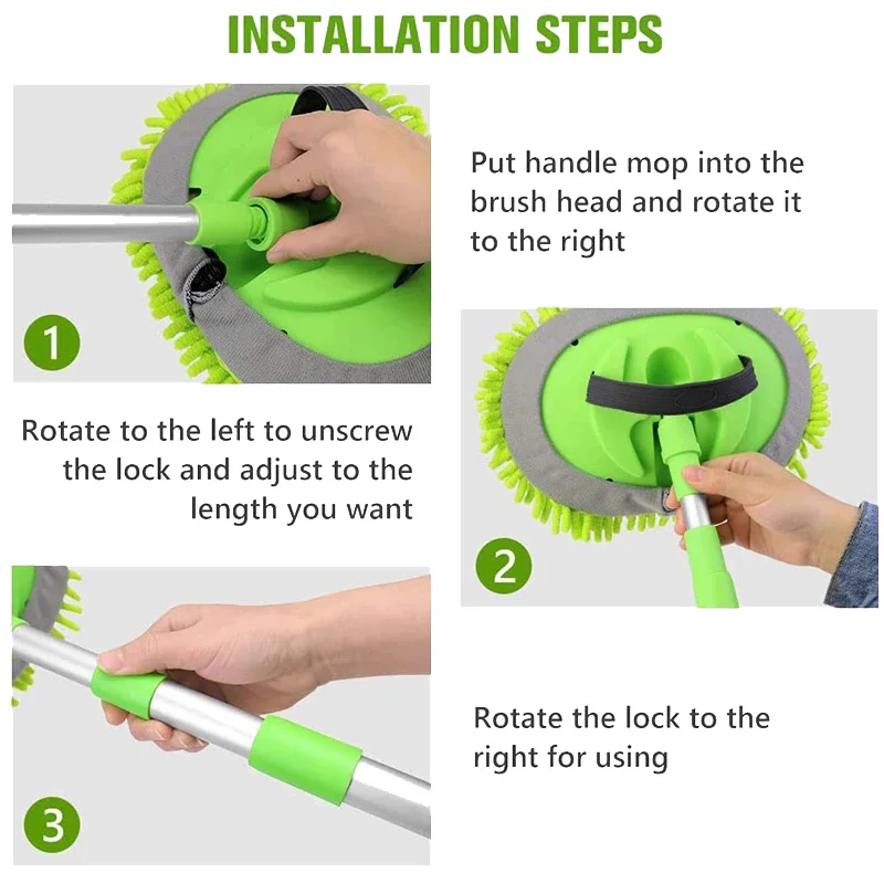 

NewCar Wash Brush Cleaning Mop Detachable Broom Adjustable Long Handle Rotatable Brush Car Cleaning Accessories