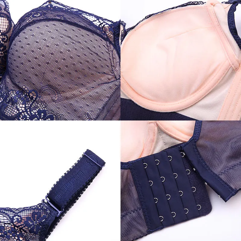 

Women T-Shirt Bra Lightly Lined and Padded Bras Gather Push Up Lace Bra BMF88