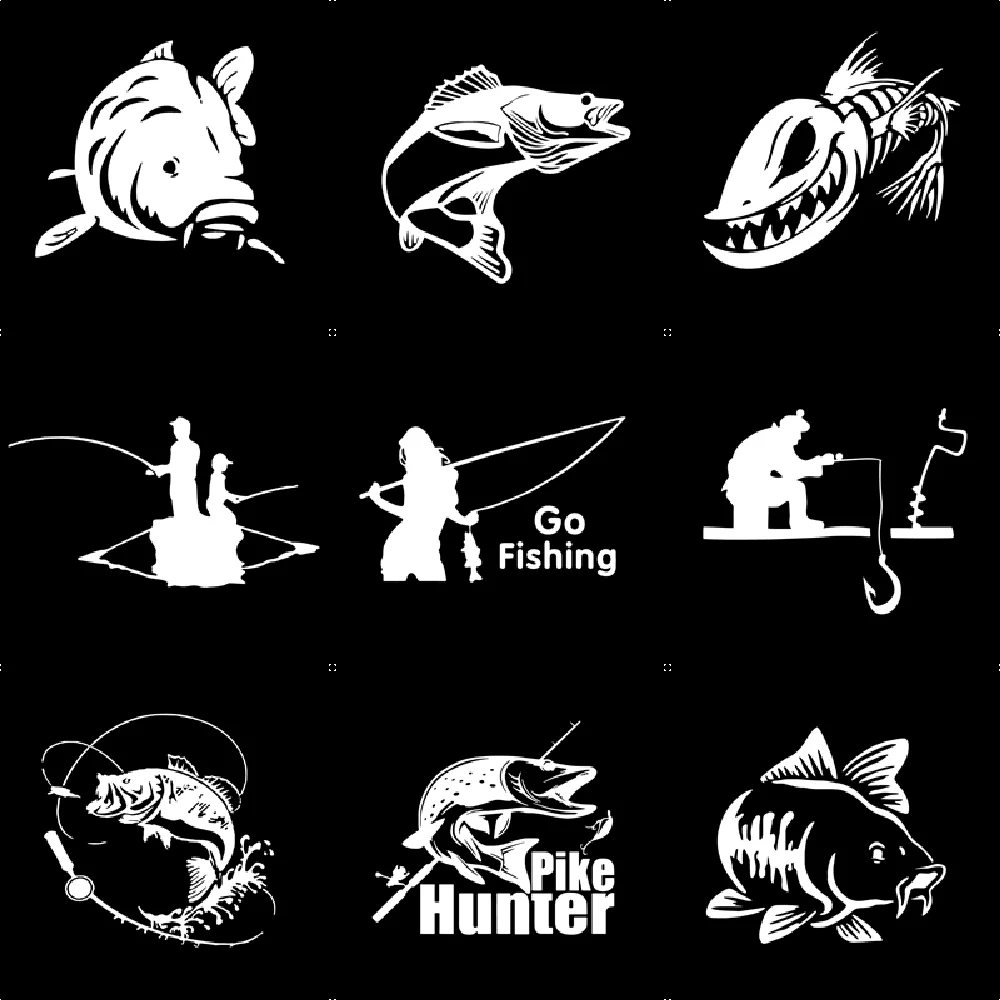 

Funny Mad Fish And Fishing Vinyl Car Stickers For Car Window Decor Auto Decals Car Body Vinyl Sticker Motorcycle Accessories