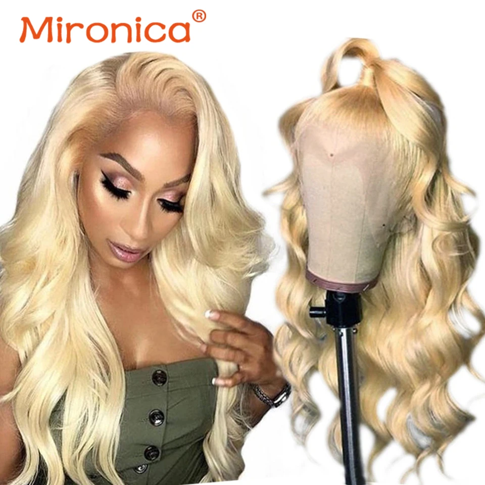 

Mironica 613 Honey Blonde Body Wave Lace Front Human Hair Wig 30 inch 13x4 Swiss Lace Frontal Wigs For Black Woman Remy