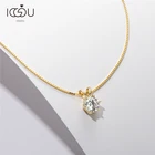 Цепочка с муассанитом IOGOU, ожерелье с подвеской из настоящего серебра 925 пробы, цвет D, Муассанит, помолвка, 1 карат