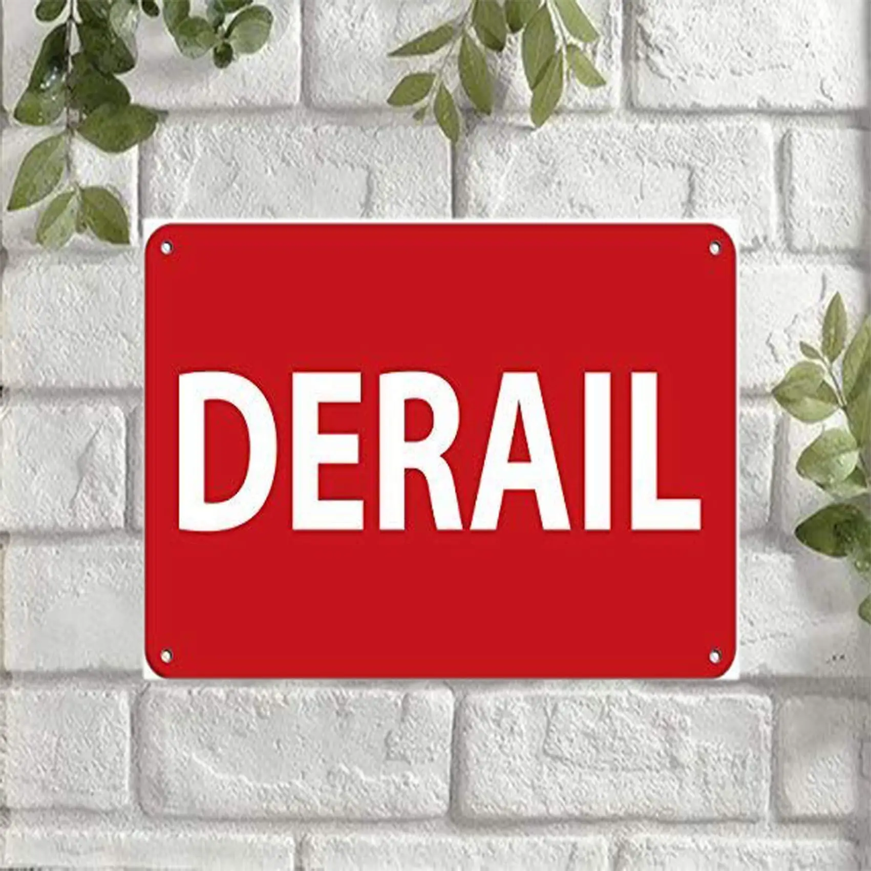 

WANLN Derail Metal Tin Sign Home Garage Bar Supplies Lightweight and Interesting Outdoor Decoration 12 X 8 Inch