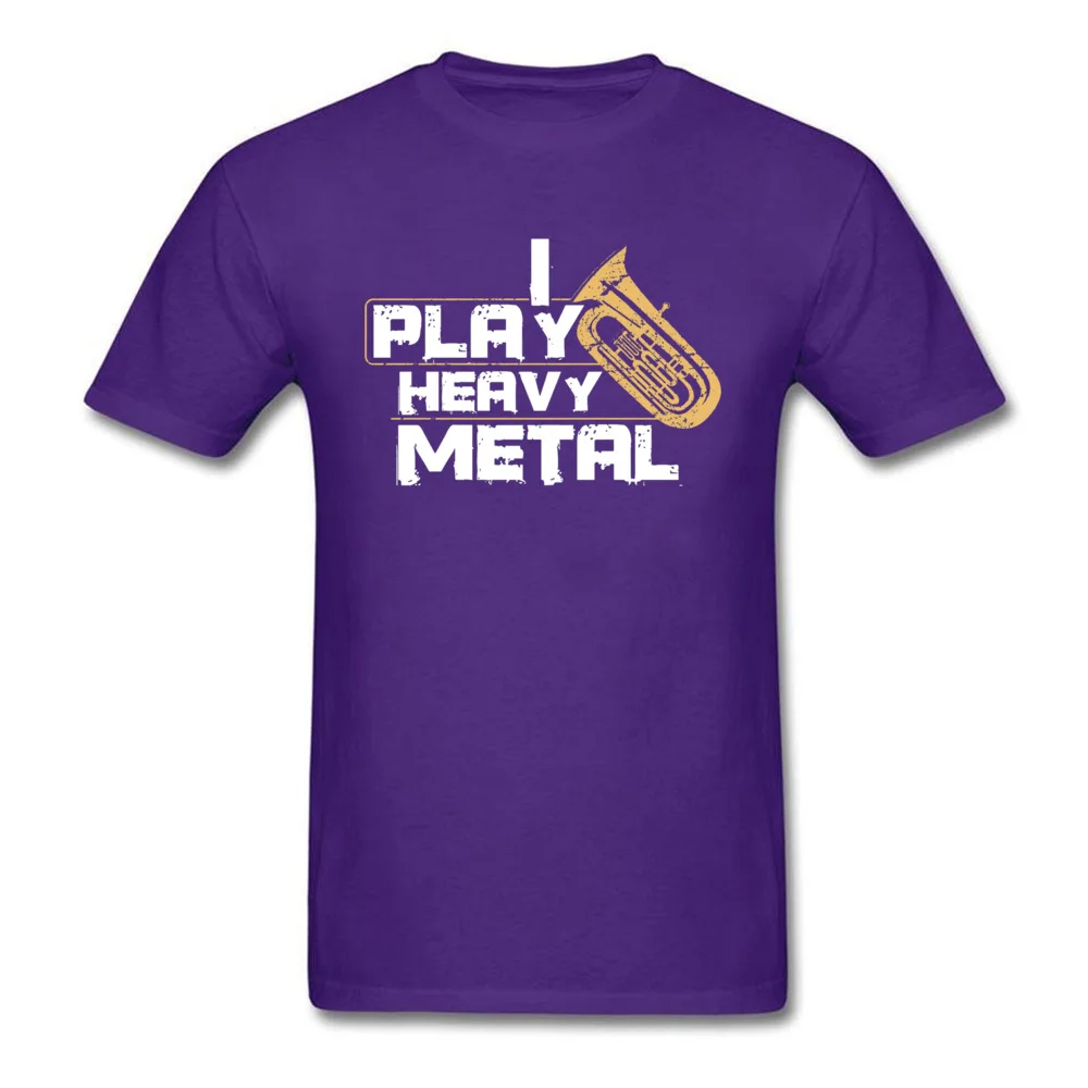 Purple T shirt For Men I Play Heavy Metal Tuba Shirt Orchestral Music Lover Tops & Tees Oversized Mens Letter Tshirt Gift Cloth| |