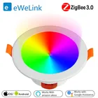 Умный светодиодный потолочный светильник EWeLink Zigbee 3,0, утопленный потолочный светильник s RGB + C + W с голосовым управлением, работает с Alexa  Google Home