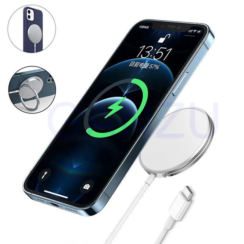 

Magnetic 15W Wireless Charger for iPhone 12 Pro Max/12/12 Pro/12 Mini Fast Charging Pad for Apple AirPods 2 USB-C 20W PD Adapter