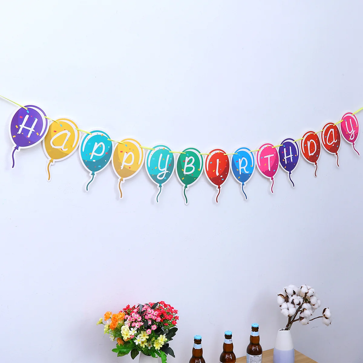

1pc Party Banner Colorful Paper Banner Flag Party Supplies for Birthday