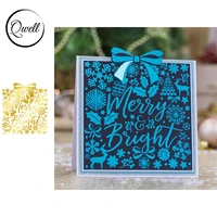 qwell hot foil plate merry bright words deer holly leaves snowflake star ornament diy craft paper cards scrapbooking making 2020