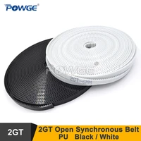 powge 50meters 2gt open timing belt w691015mm 2gt polyurethane with steel core gt2 synchronous belt gt2 pulley 3d printer