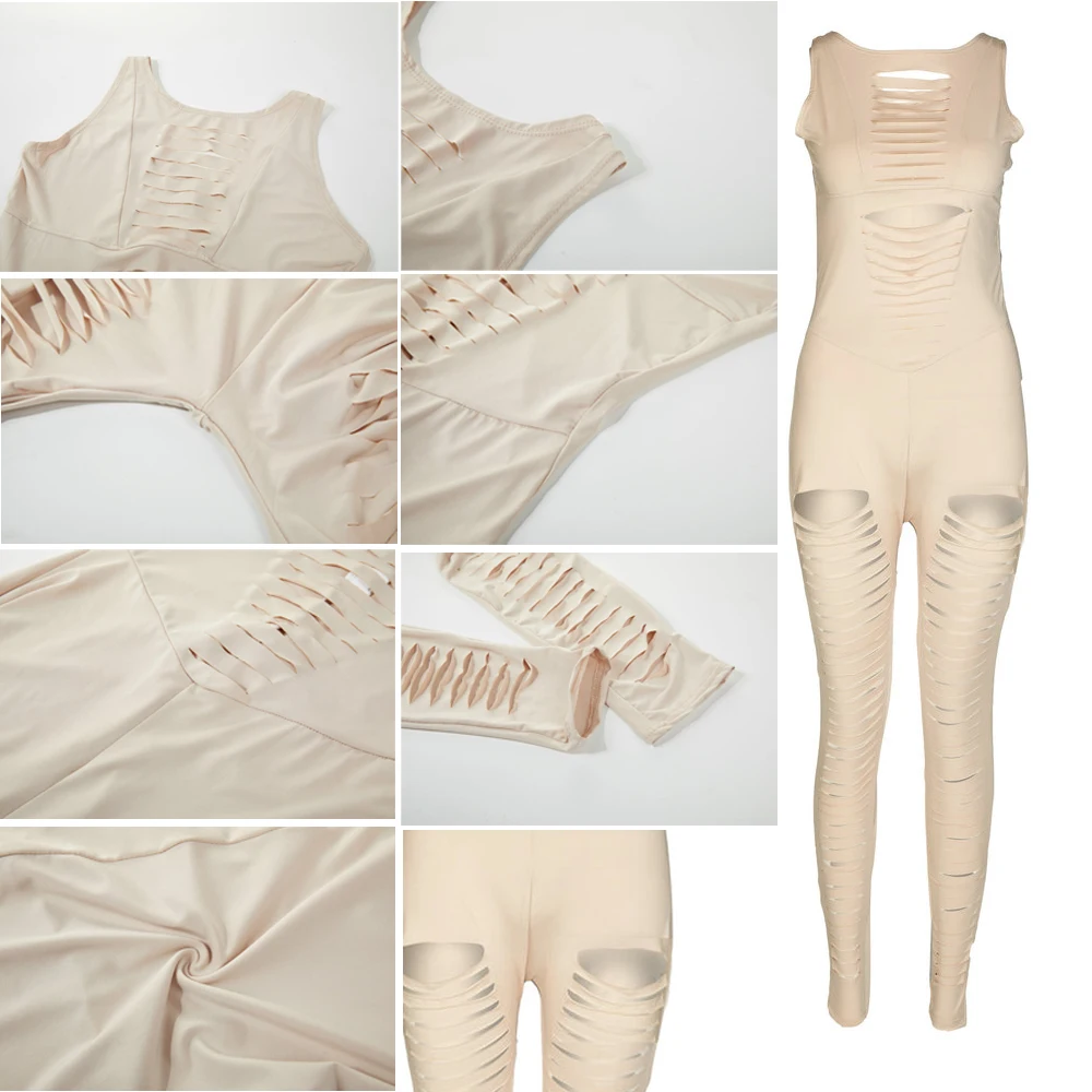 Женский спортивный комбинезон без рукавов модный пикантный облегающий