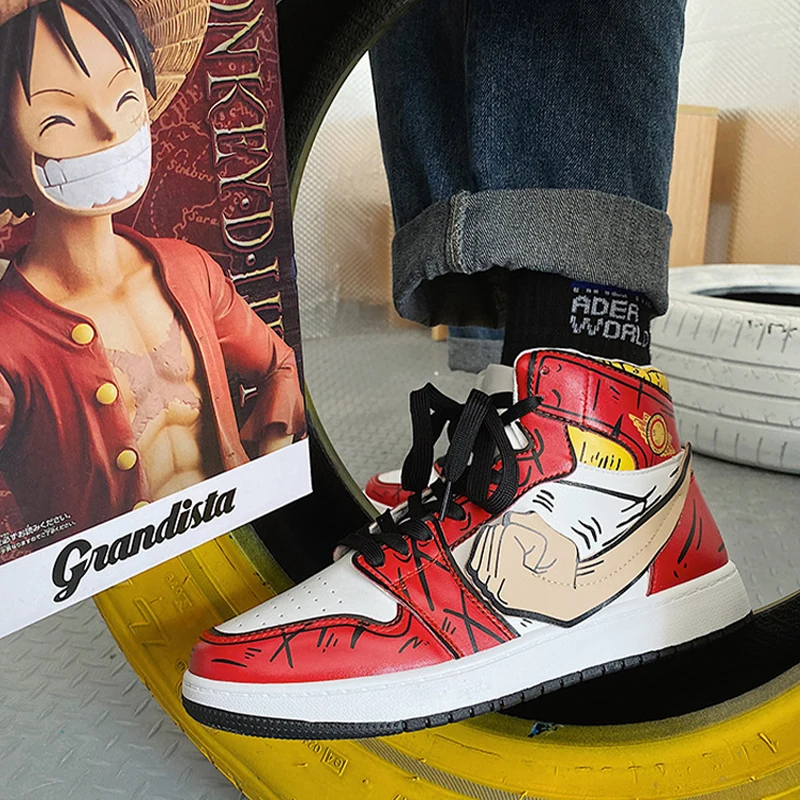 

Кеды мужские с вулканизированной подошвой, кроссовки с аниме принтом, Повседневная теннисная обувь, роскошная обувь для гонок, белые