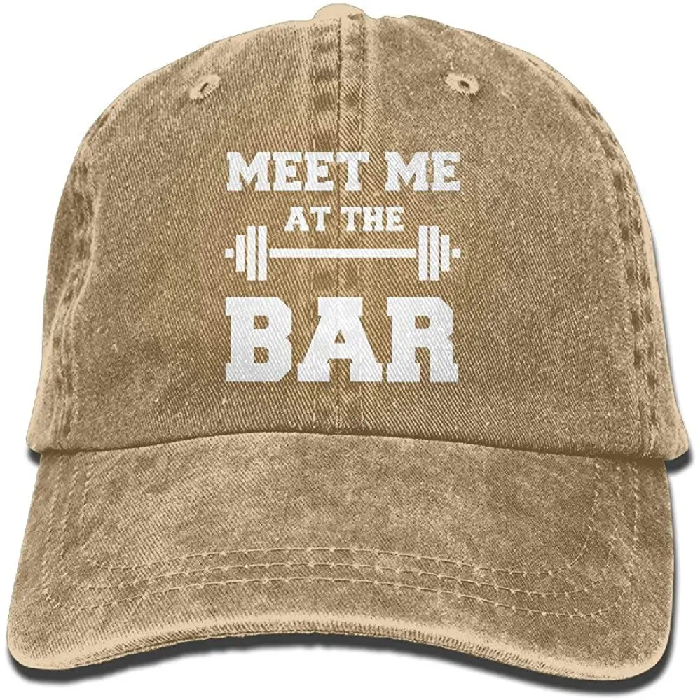 

Ladies Retro Washed Dyed Cotton Adjustable Plain Baseball Cap Meet Me at The Bar Dad Trucker Hat Black
