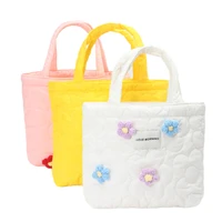 fashion women shopping bag flower print plush shoulder ladies large capacity tote handbags underarm bag cute female multicolor