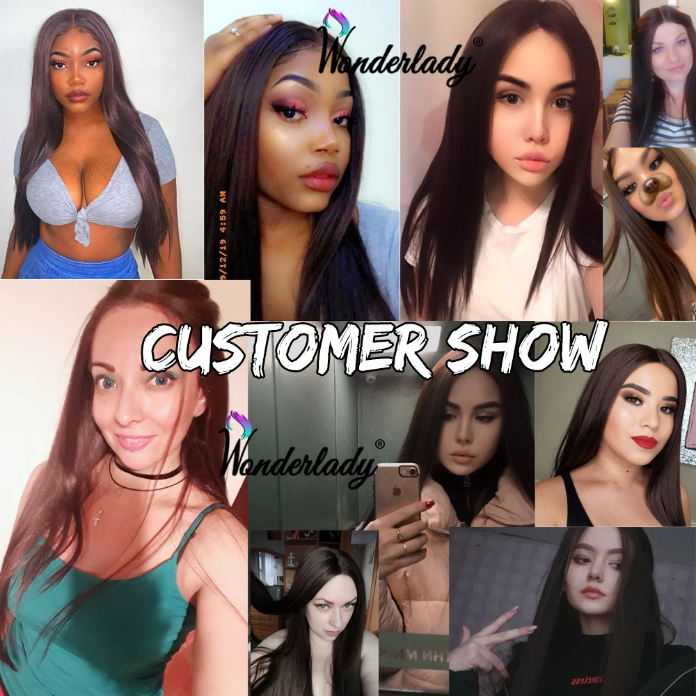 WonderLady синтетический парик с кружевом спереди Длинные прямые парики для черных