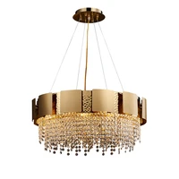 led e14 postmodern golden crystal stainless steel pendant lights pendant light suspension luminaire lampen lustre for foyer