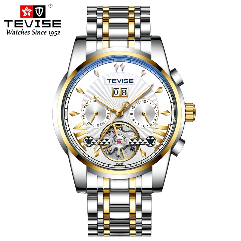 

Tevise Brand Luxury Men's Tourbillon Movement Watch Luminous Sports Watch Military Watch Date Automatic Mechanical Watch