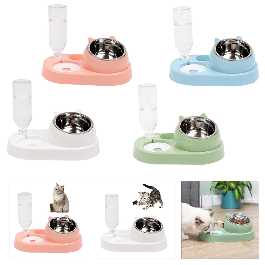 

Cat Feeding Bowls Non-slip Pet Food Water Feeder Automatic Water Dispenser