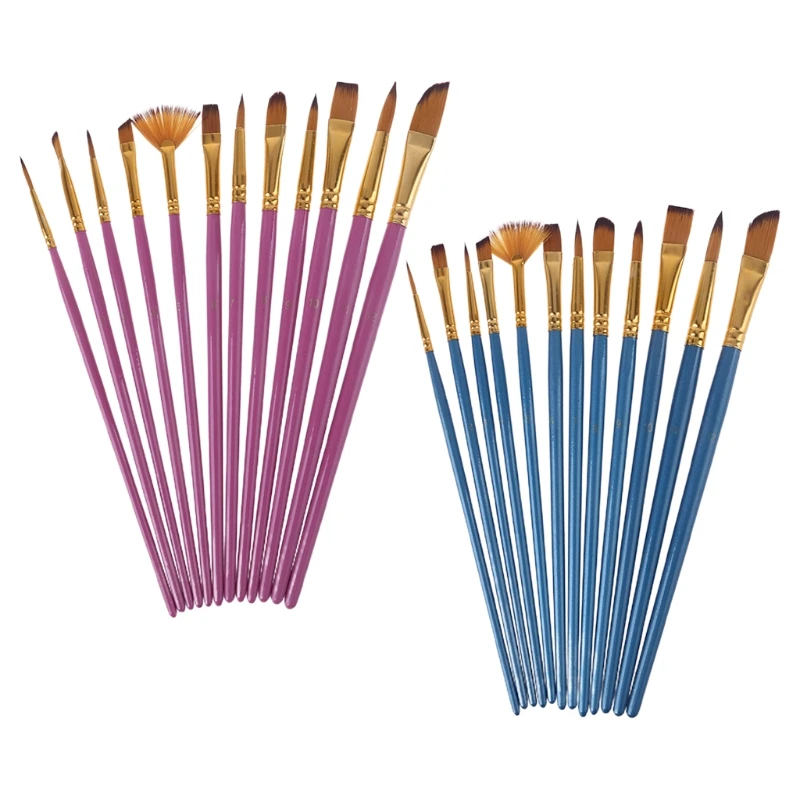 

12pcs Nylon Hair Wooden Handle Watercolor Paint Brush Pen Set for DIY Oil Acrylic Painting Art Paint Brushes Supplies