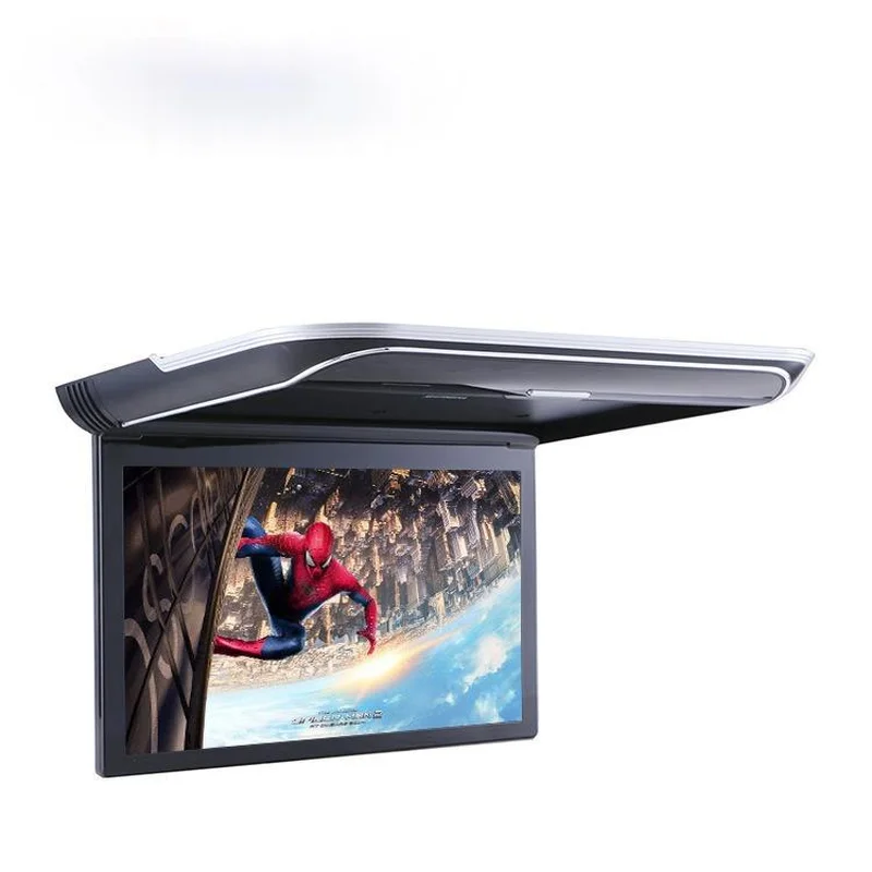 

IPS Slim HD 15.6'' 1080P Flip Down Roof Bus Monitor FM Transmitter Hi-Fi USB/HDMI 2 Video Input 1 Audio Output IR/DC12-24V