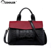 new zooler original luxury genuine leather handbag cow skin shoulder bag female quality purses fashion tote patchwork wg299