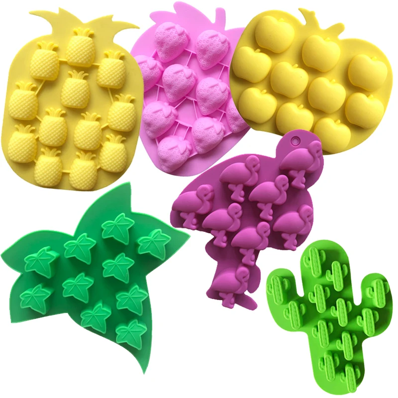 Формы для шоколада форма льда кактус фламинго клубника сосна яблоко формы в виде