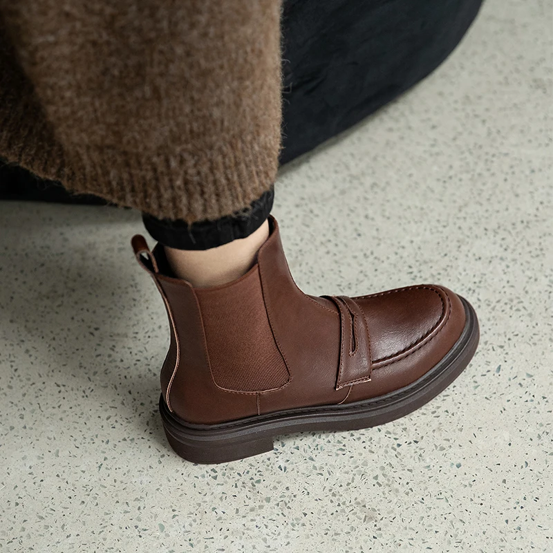 Скидка Женские ботильоны из натуральной кожи, 22-25 см