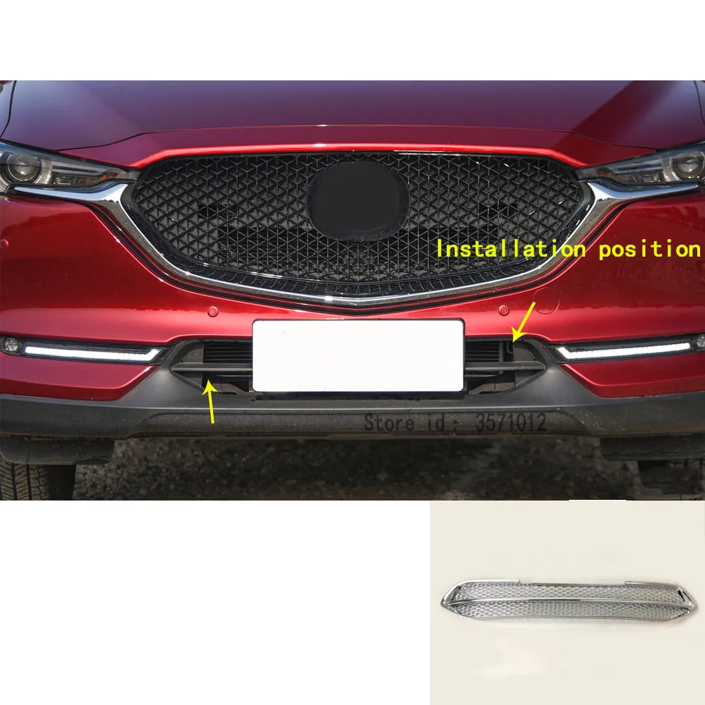 

Car Protect Detector Trim Front Up Grid Grill Grille ABS Chrome Parts 1pcs For Mazda CX-5 CX5 2nd Gen 2017 2018 2019 2020