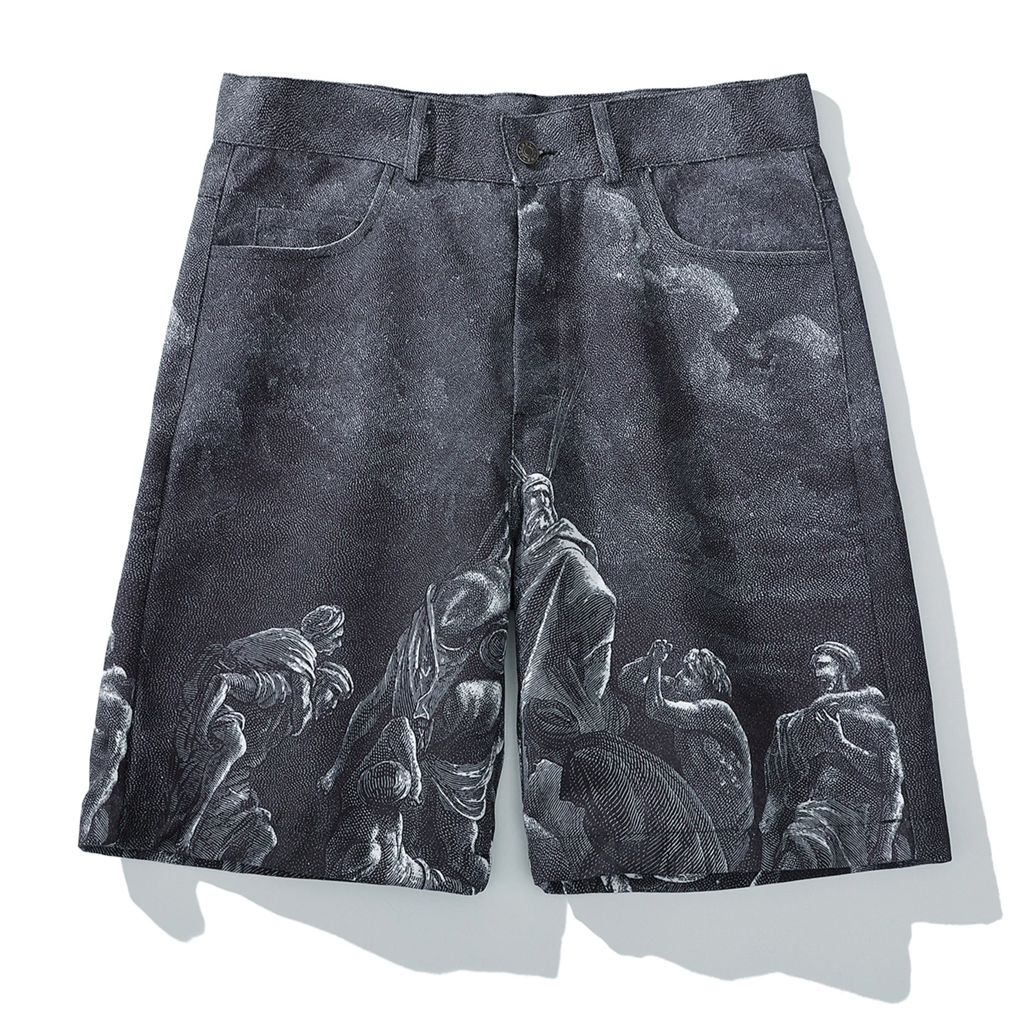 Шорты-карго мужские с принтом масляной живописи винтажные Джоггеры в стиле