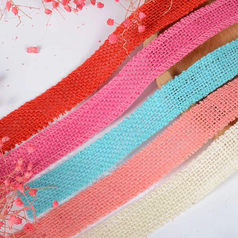 Цветная льняная лента 2 5 см x м Рождественский Свадебный декор Подарочная коробка