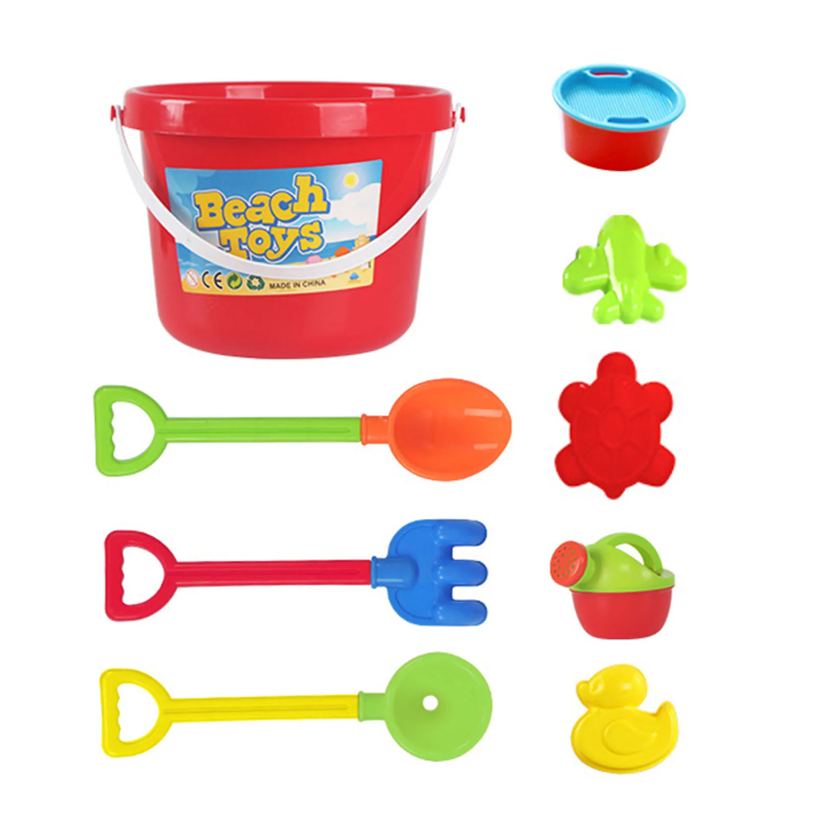 

9pc Plastic Beach Toys For Toddler Beach Sand Play Bucket Shovel Set Summer Outdoor Beach Seaside Shovel Tools Toy Gifts